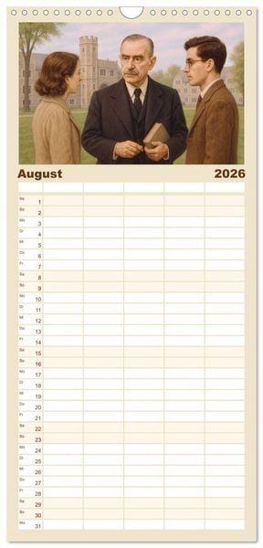 Produktbild: Familienplaner 2026 - Thomas Mann. Sein Leben, seine Werke mit 5 Spalten (Wandkalender, 21 x 45 cm) CALVENDO