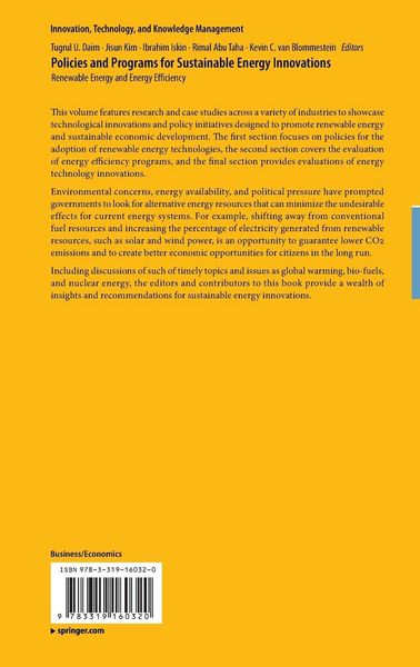 Produktbild: Policies and Programs for Sustainable Energy Innovations