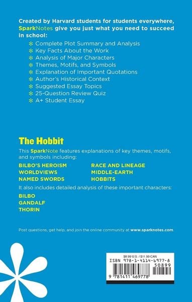 Produktbild: The Hobbit Sparknotes Literature Guide