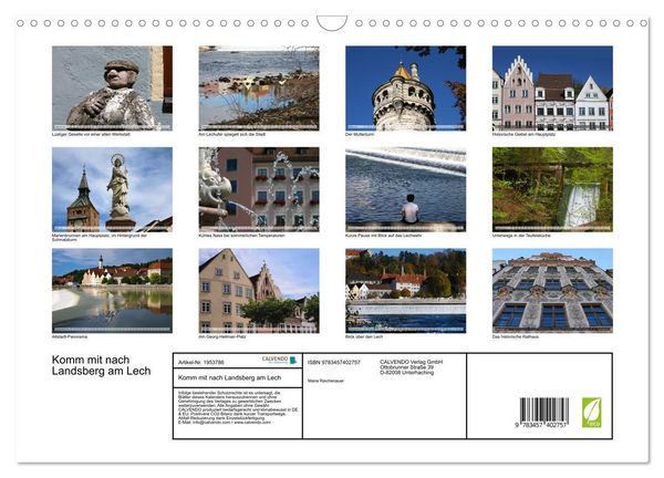 Produktbild: Komm mit nach Landsberg am Lech (Wandkalender 2026 DIN A3 quer), CALVENDO Monatskalender