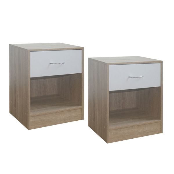 Produktbild: HTI-Living Nachttisch 2er Set Thekla 4050 Sonoma Wei&szlig; Nachttisch 2er Set Thekla 4050 Sonoma Wei&szlig;
