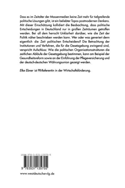 Produktbild: Die Zeit des politischen Entscheidens