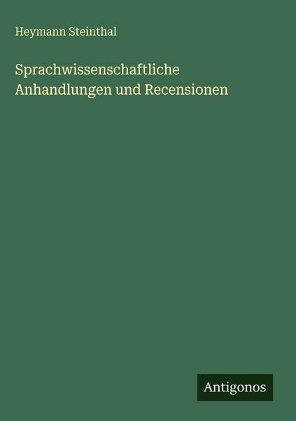 Produktbild: Sprachwissenschaftliche Anhandlungen und Recensionen