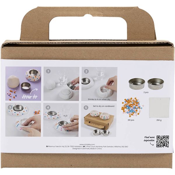 Produktbild: Creativ Company Mini Kreativ Set Modellieren, Kerzenhalter, Wei&szlig;