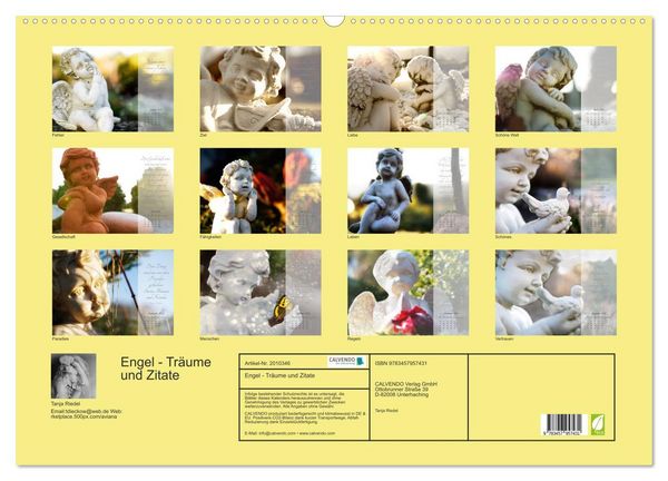 Produktbild: Engel - Tr&auml;ume und Zitate (Wandkalender 2026 DIN A2 quer), CALVENDO Monatskalender