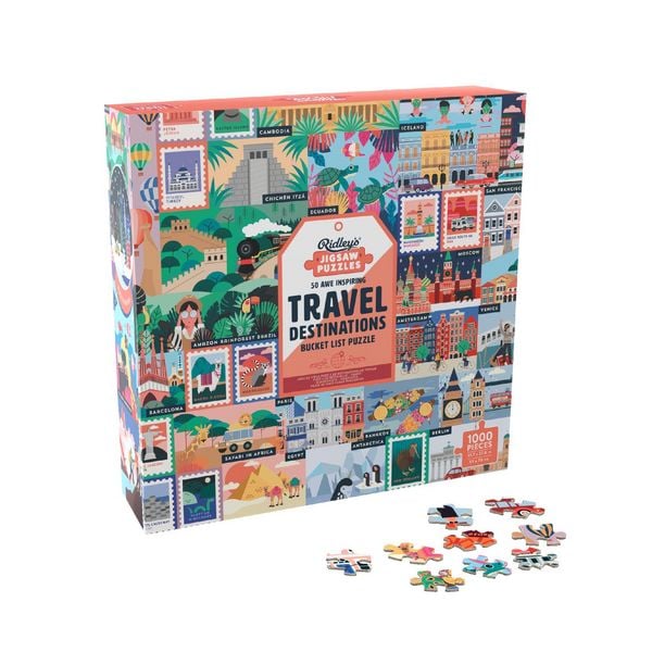 Produktbild: 50 Awe-Inspiring Travel Destinations Bucket List 1000-Piece Puzzle