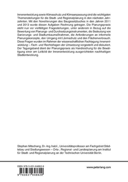 Produktbild: Innenentwicklung &ndash; Fach- und Rechtsfragen der Umsetzung