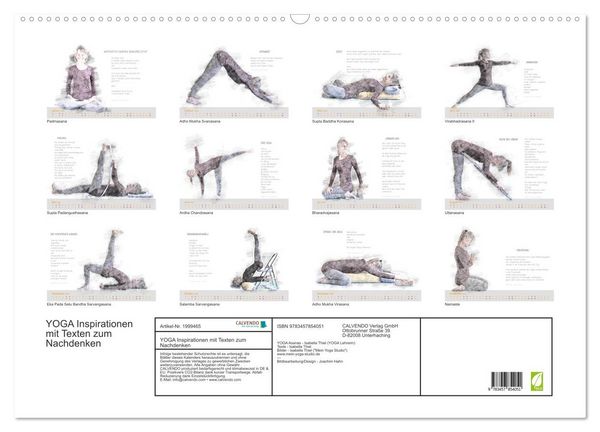 Produktbild: YOGA Inspirationen mit Texten zum Nachdenken (Wandkalender 2026 DIN A2 quer), CALVENDO Monatskalender
