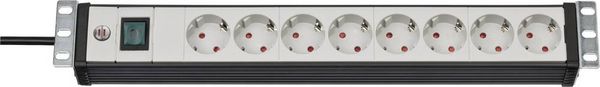 Produktbild: Brennenstuhl 1156057018 Steckdosenleiste 19 Zoll 8fach Schwarz, Lichtgrau Schutzkontakt 1St.