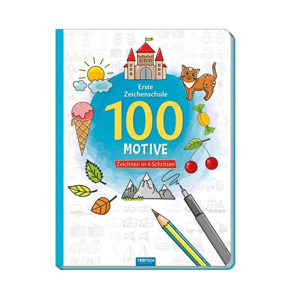 Produktbild: Tr&ouml;tsch Erste Zeichenschule 100 Motive Zeichnen in 4 Schritten Malbuch