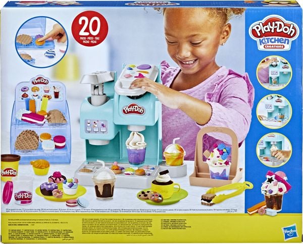 Produktbild: Hasbro F58365L0 - Play-Doh Kitchen, Knetspa&szlig; Caf&eacute; mit 20 Accessoires und 8 Dosen, Knete-Spielset