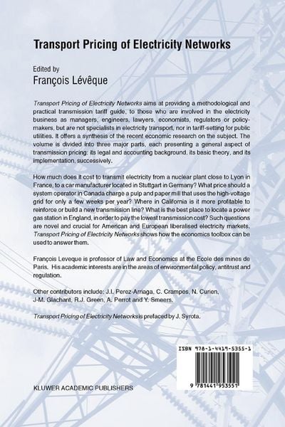 Produktbild: Transport Pricing of Electricity Networks