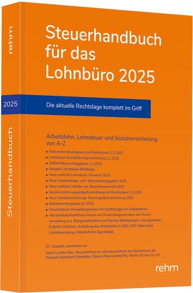 Produktbild: Steuerhandbuch f&uuml;r das Lohnb&uuml;ro 2025