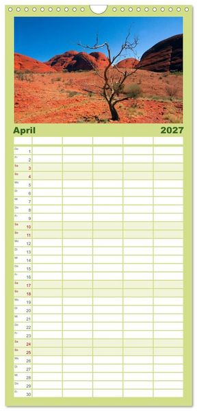 Produktbild: Familienplaner 2027 - Australien mit 5 Spalten (Wandkalender, 21 x 45 cm) CALVENDO