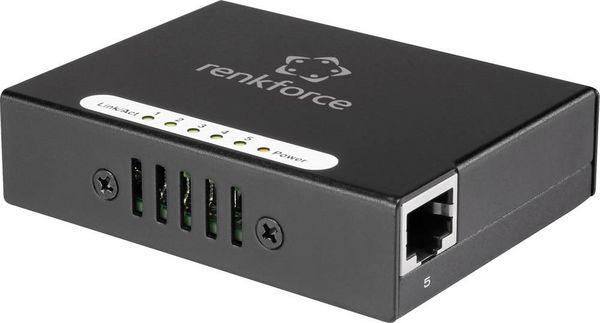 Produktbild: Renkforce RF-4451433 RF-4451433 Netzwerk Switch 5 Port 100MBit/s USB-Stromversorgung