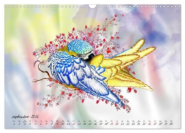 Produktbild: Dessins de perroquets (Calendrier mural 2026 DIN A3 vertical), CALVENDO calendrier mensuel