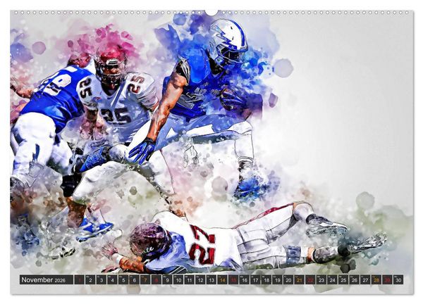 Produktbild: American Football extrem (hochwertiger Premium Wandkalender 2026 DIN A2 quer), Kunstdruck in Hochglanz