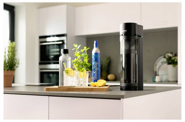 Produktbild: SODAPOP Wassersprudler Logan matt schwarz, 1x 850ml + 1x 600ml Glas + 1x 850ml PET, OHNE CO&sup2; Zylinder