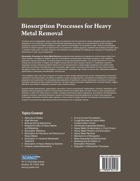 Produktbild: Biosorption Processes for Heavy Metal Removal