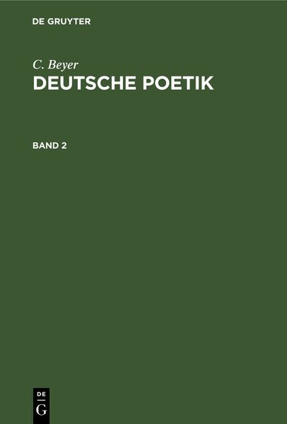 Produktbild: Deutsche Poetik. Band 2