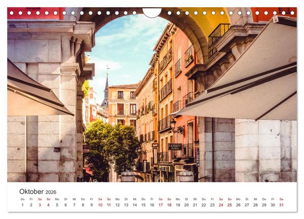 Produktbild: Madrid - Spaniens bezaubernde Hauptstadt. (Wandkalender 2026 DIN A4 quer), CALVENDO Monatskalender