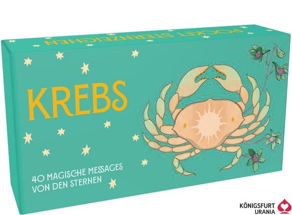 Produktbild: Sternzeichen Krebs 40 Karten in Magnetschachtel mit Metallicfolie - Magische Messages von den Sternen