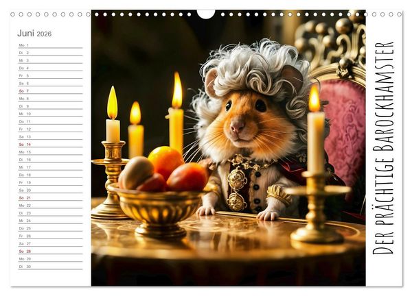 Produktbild: History Hamster - Die Geschichte der Welt in 12 Nagerbildern (Wandkalender 2026 DIN A3 quer), CALVENDO Monatskalender