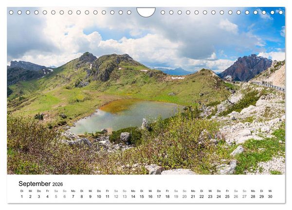 Produktbild: Wanderziele S&uuml;dtiroler Dolomiten - Region Gadertal und Buchenstein (Wandkalender 2026 DIN A4 quer), CALVENDO Monatskalender