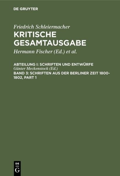 Produktbild: Schriften aus der Berliner Zeit 1800-1802