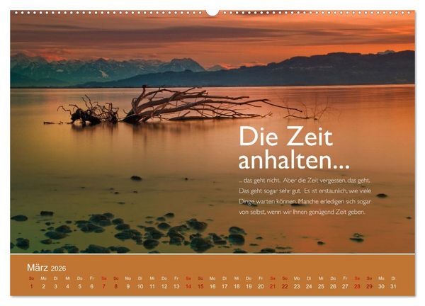 Produktbild: Pfl&uuml;ck Dein Gl&uuml;ck &ndash; Kleine Weisheiten f&uuml;r den Alltag (hochwertiger Premium Wandkalender 2026 DIN A2 quer), Kunstdruck in Hochglanz