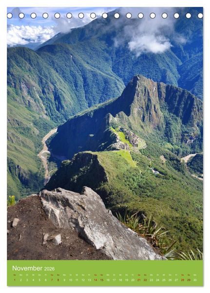 Produktbild: Erlebe mit mir Machu Picchu (Tischkalender 2026 DIN A5 hoch), CALVENDO Monatskalender