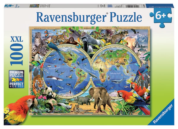 Produktbild: Puzzle Ravensburger Tierisch um die Welt 100 Teile XXL