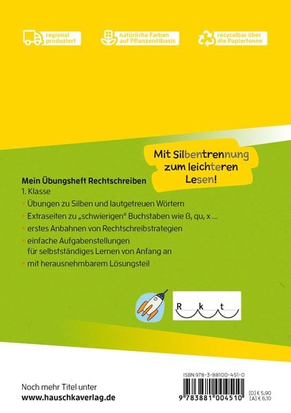 Produktbild: Mein &Uuml;bungsheft Rechtschreiben 1. Klasse