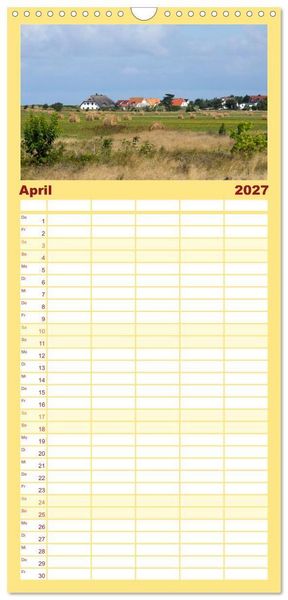 Produktbild: Familienplaner 2027 - R&uuml;gen und Hiddensee - Momente einer Reise mit 5 Spalten (Wandkalender, 21 x 45 cm) CALVENDO