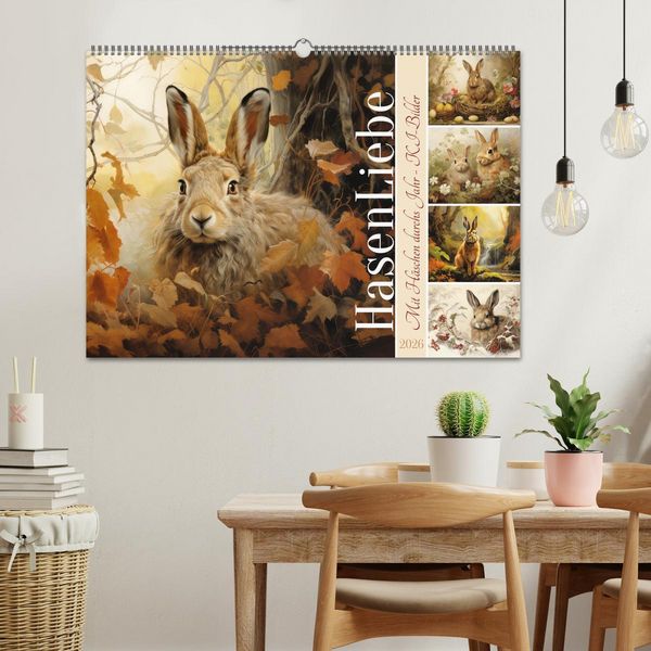 Produktbild: Hasenliebe (Wandkalender 2026 DIN A2 quer), CALVENDO Monatskalender