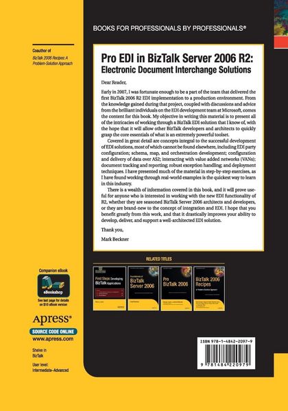 Produktbild: Pro EDI in BizTalk Server 2006 R2