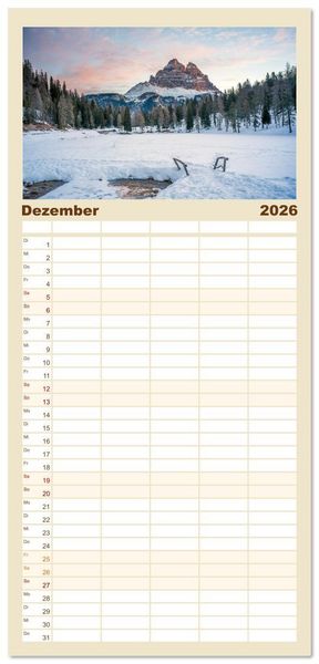 Produktbild: Familienplaner 2026 - Italien - zwischen Dolomiten und Amalfik&uuml;ste mit 5 Spalten (Wandkalender, 21 x 45 cm) CALVENDO