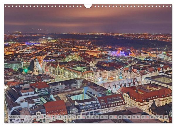 Produktbild: Leipzig - Fotografiert bei Nacht von Michael Allmaier (Wandkalender 2026 DIN A3 quer), CALVENDO Monatskalender