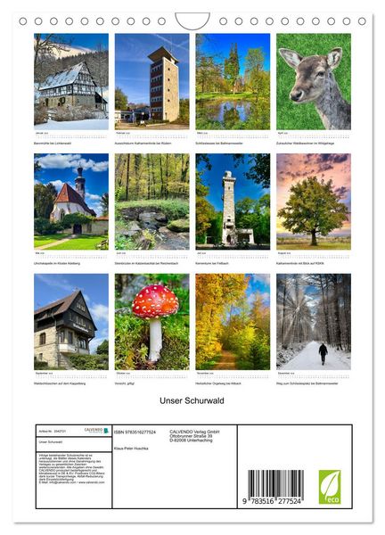 Produktbild: Unser Schurwald (Wandkalender 2026 DIN A4 hoch), CALVENDO Monatskalender