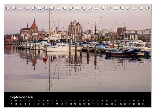 Produktbild: Unterwegs in der Hansestadt Rostock (Tischkalender 2026 DIN A5 quer), CALVENDO Monatskalender