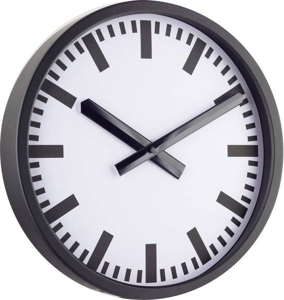 Produktbild: EUROTIME 59540-05 Funk Funkuhr 35cm x 35mm x 50mm Schwarz (matt)