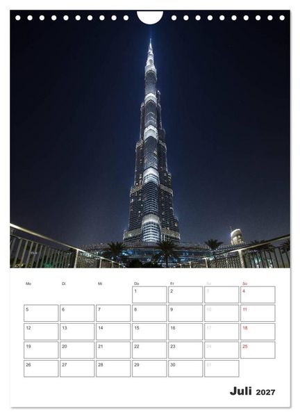 Produktbild: Vertical Dubai 2027 (Wandkalender 2027 DIN A4 hoch), CALVENDO Monatskalender