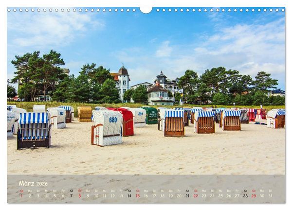 Produktbild: K&uuml;stenimpressionen von den Ostseeinseln R&uuml;gen und Usedom (Wandkalender 2026 DIN A3 quer), CALVENDO Monatskalender