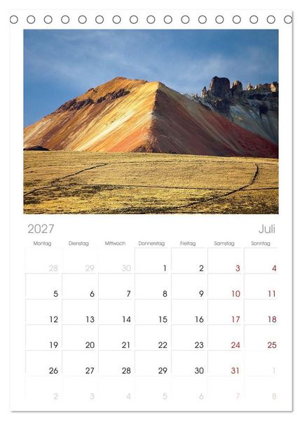 Produktbild: Tischplaner 2027 - Bolivien - Eine Wanderreise (A5 Tischkalender zum Aufstellen) CALVENDO