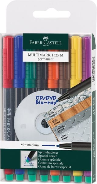 Produktbild: Faber-Castell Marker Multimark 1525 M permanent, 8er Set