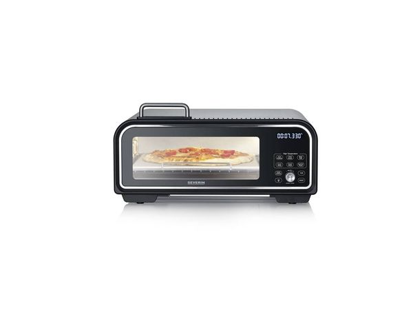 Produktbild: Severin Serico Elektro Pizzaofen mit Display, mit Pizzastein, Timerfunktion Schwarz