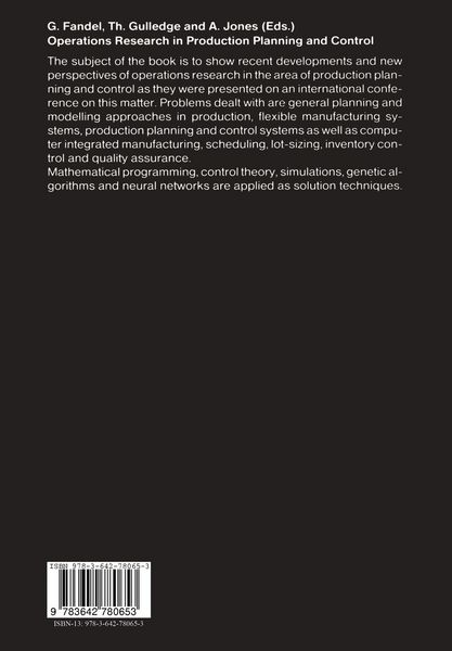 Produktbild: Operations Research in Production Planning and Control