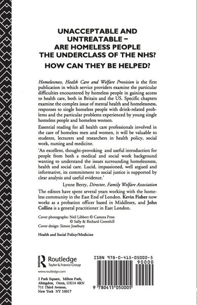 Produktbild: Homelessness, Health Care and Welfare Provision