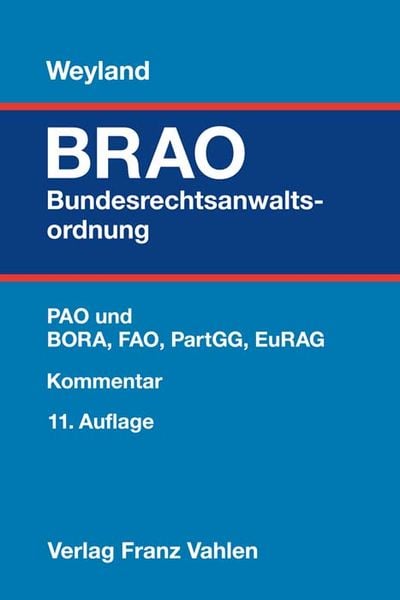 Produktbild: Bundesrechtsanwaltsordnung. BRAO