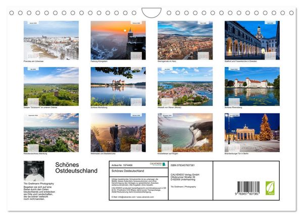 Produktbild: Sch&ouml;nes Ostdeutschland (Wandkalender 2026 DIN A4 quer), CALVENDO Monatskalender
